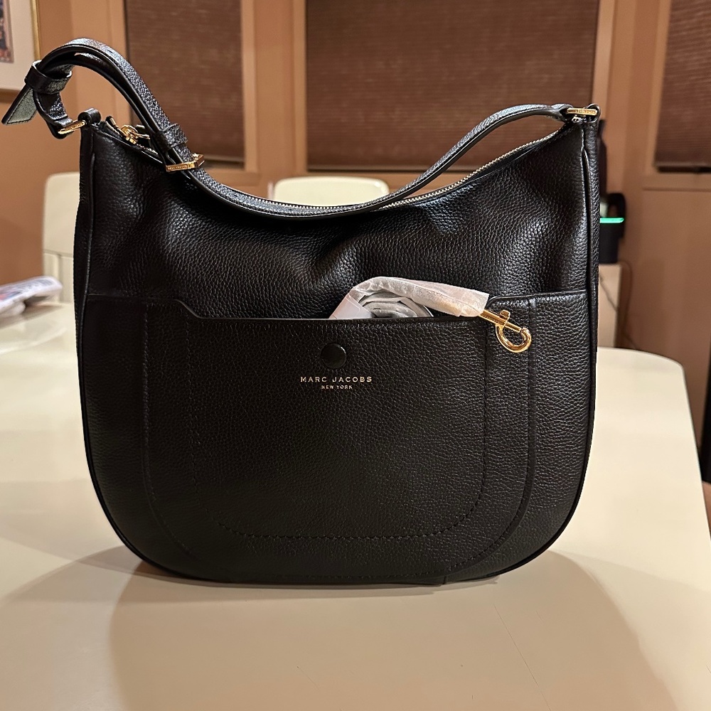 Marc Jacobs Black Leather Hobo Bag
